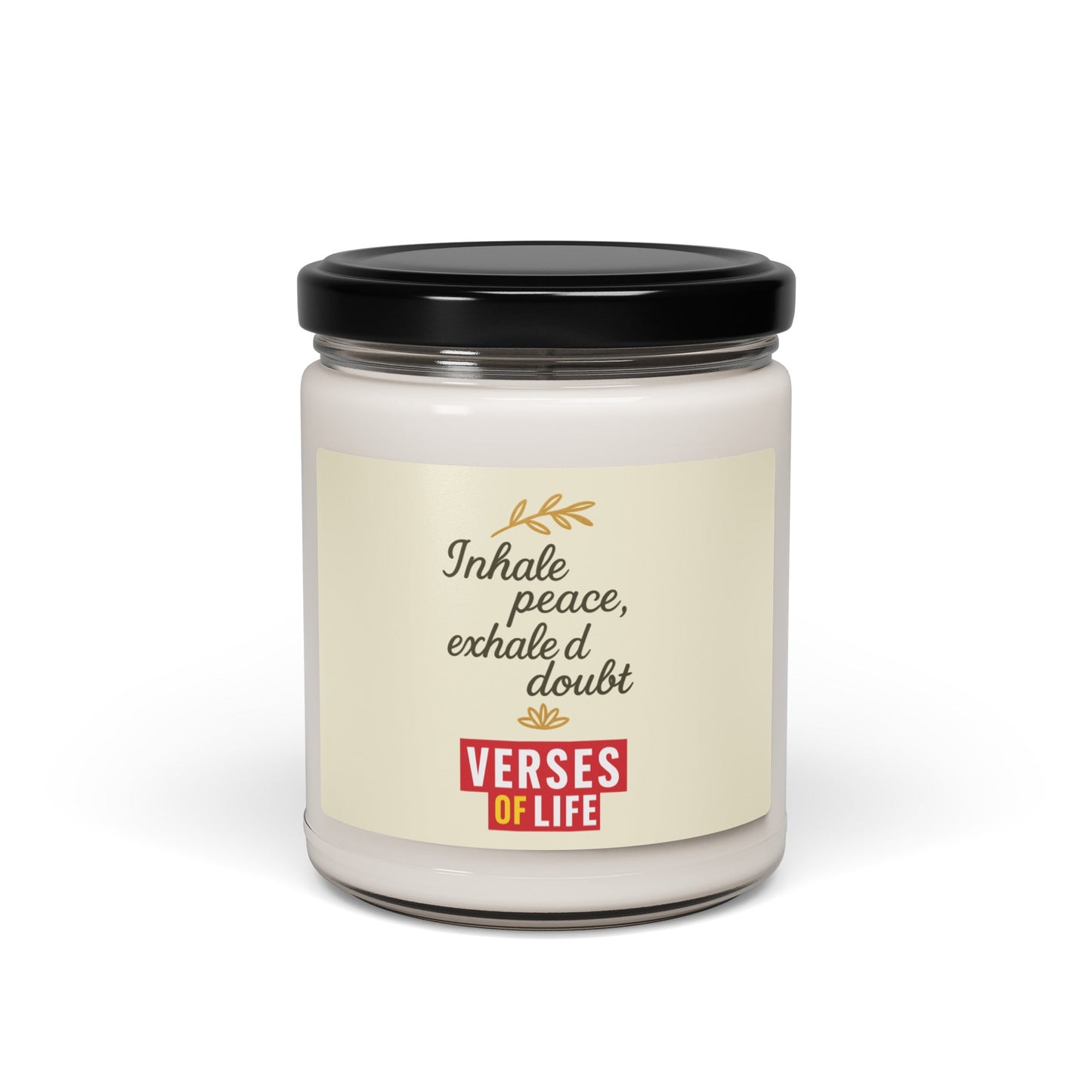 Verses of Life Affirmation Candle – “Inhale peace, exhale doubt” image 0