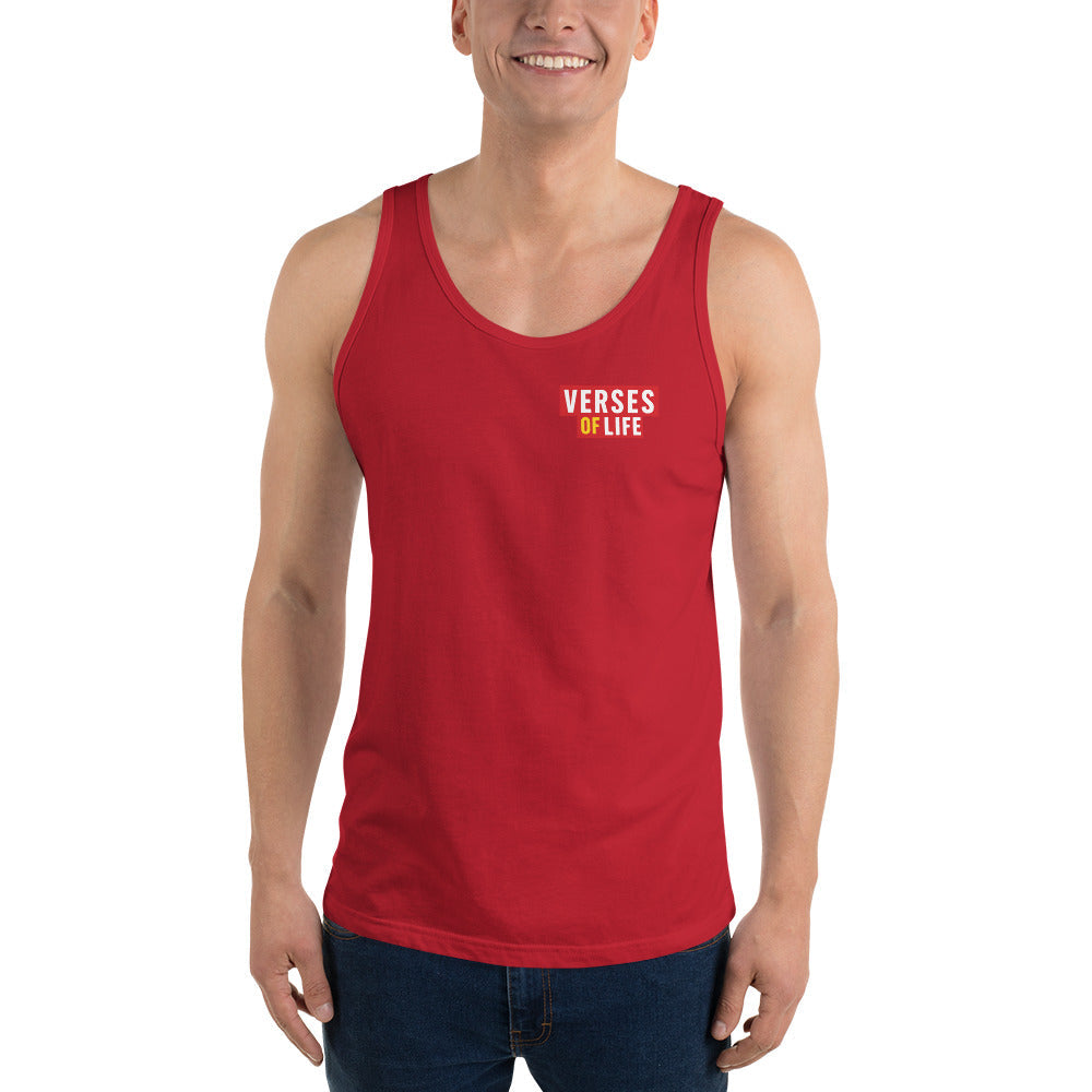 Verses of Life Classic Unisex Tank – “I Lift Myself Daily” (Dark Color Edition) - Red, 2XL image