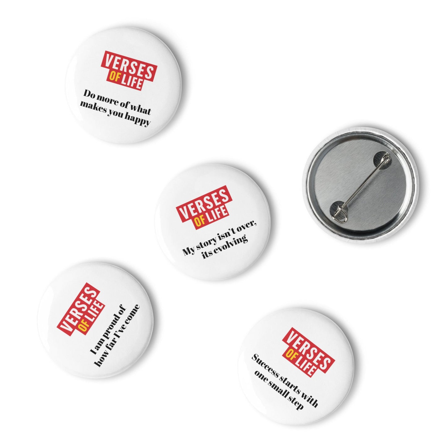 Verses of Life – Set of 5 Inspirational Pin Buttons image 1