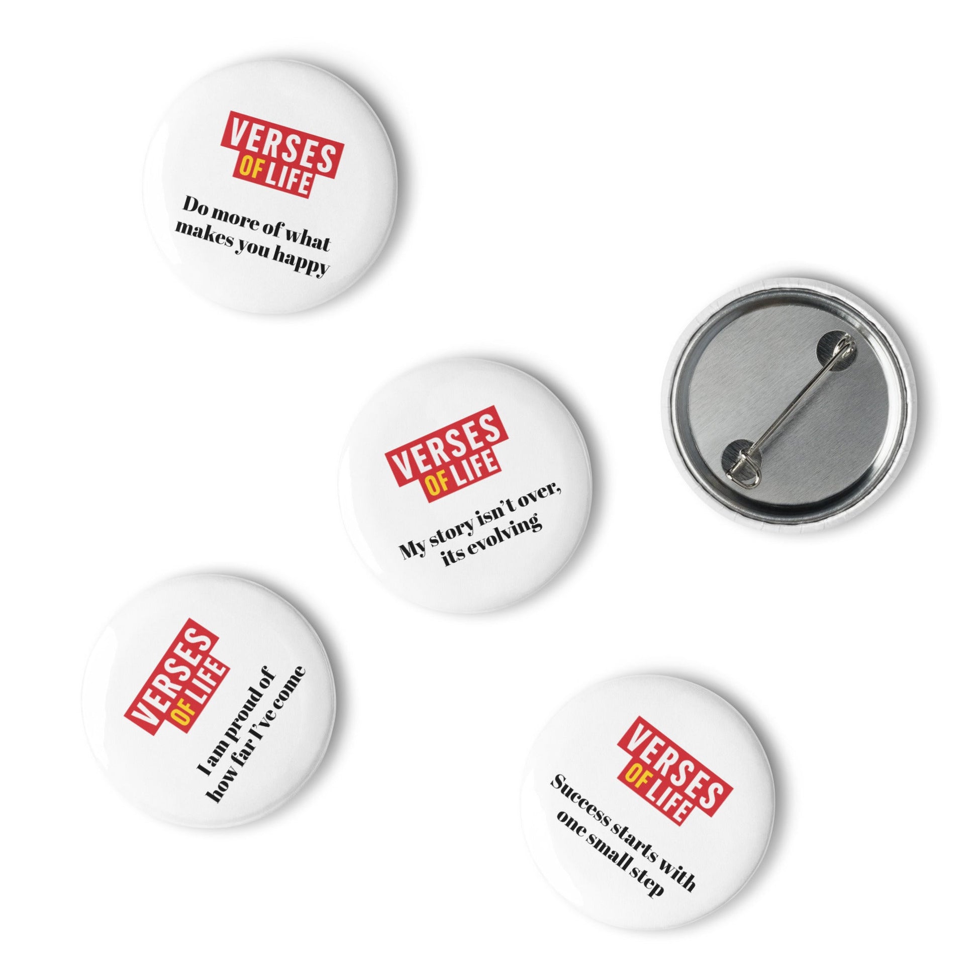 Verses of Life – Set of 5 Inspirational Pin Buttons image 1