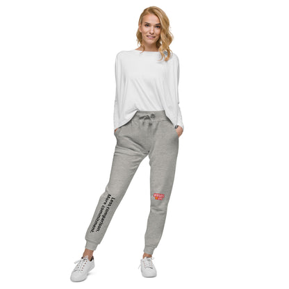 Verses of Life Fleece Sweatpants – “Less Comparison. More Commitment.” (Light Color Edition) - M, Carbon Grey image