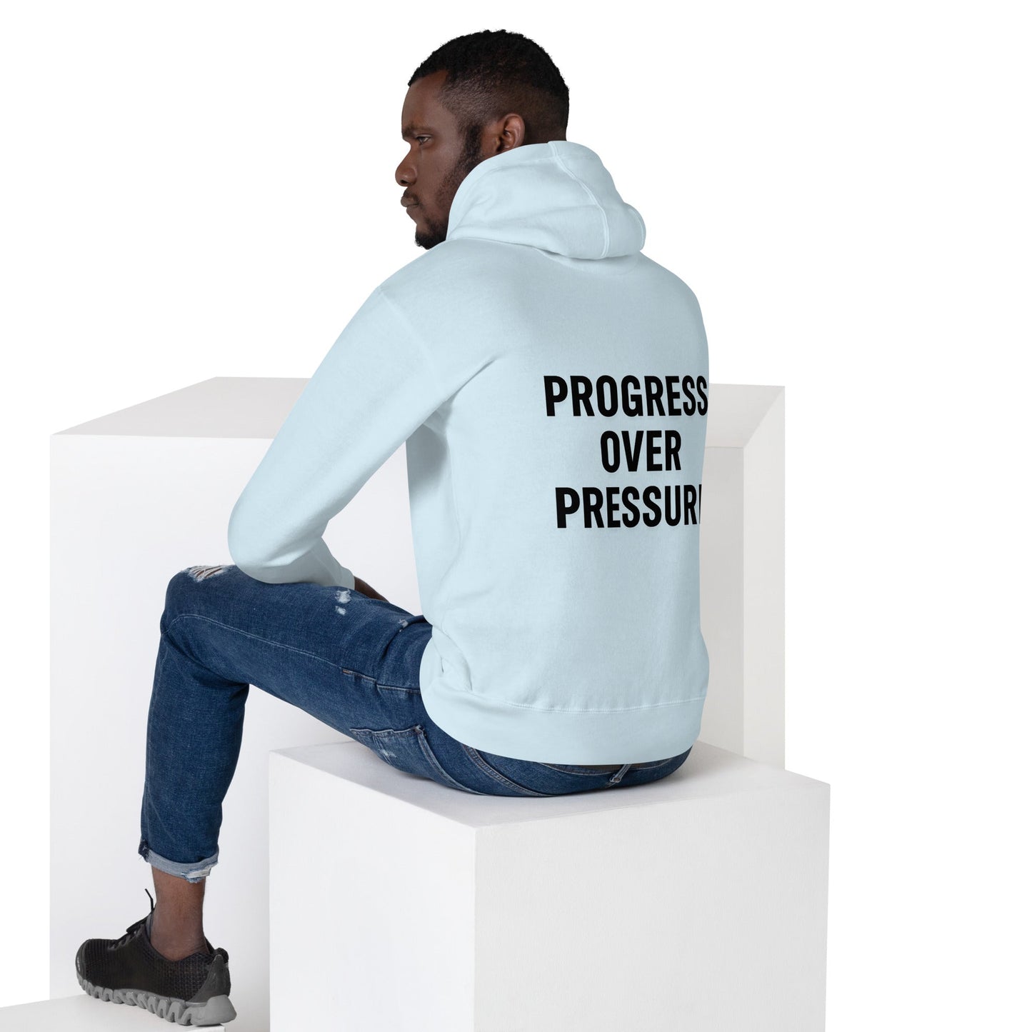 Unisex Hoodie Progress over pressure light - S, Sky Blue image