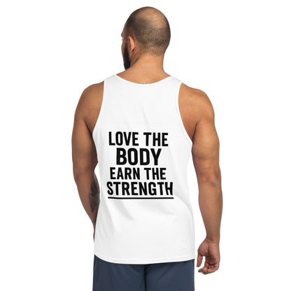 Verses of Life Classic Unisex Tank – “Love the Body, Earn the Strength” (Light Color Edition) image 2