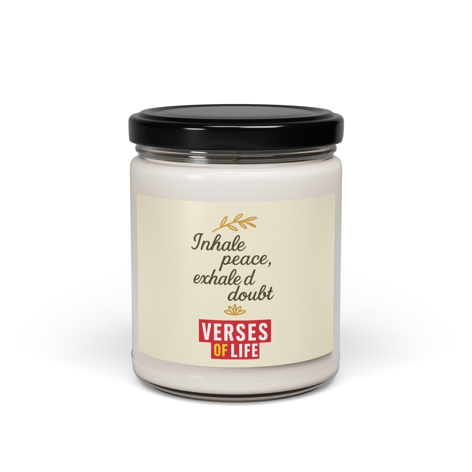 Verses of Life Affirmation Candle – “Inhale peace, exhale doubt” image 0