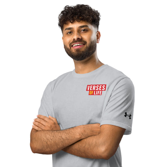 Verses of Life x Under ArmourⓇ Athletic T-Shirt – “Progress over pressure” (Light Color Edition) image 0