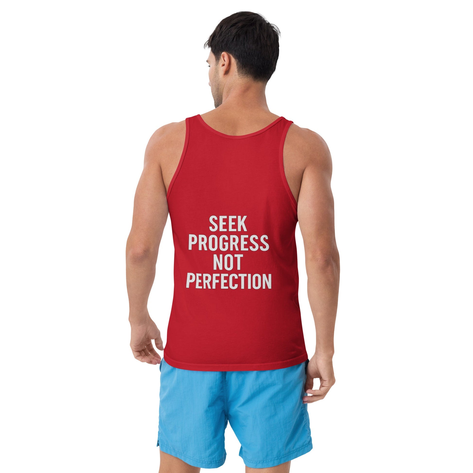 Verses of Life Classic Tank – “Seek Progress Not Perfection” (Dark Color Edition) - S, Red image