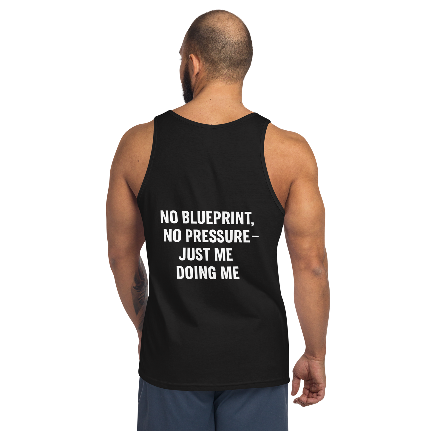 Verses of Life Classic Unisex Tank – “No Blueprint. No Pressure. Just Me Doing Me.” (Dark Color Edition) image 0