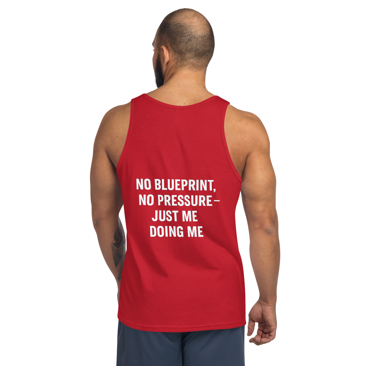 Verses of Life Classic Unisex Tank – “No Blueprint. No Pressure. Just Me Doing Me.” (Dark Color Edition) image 6