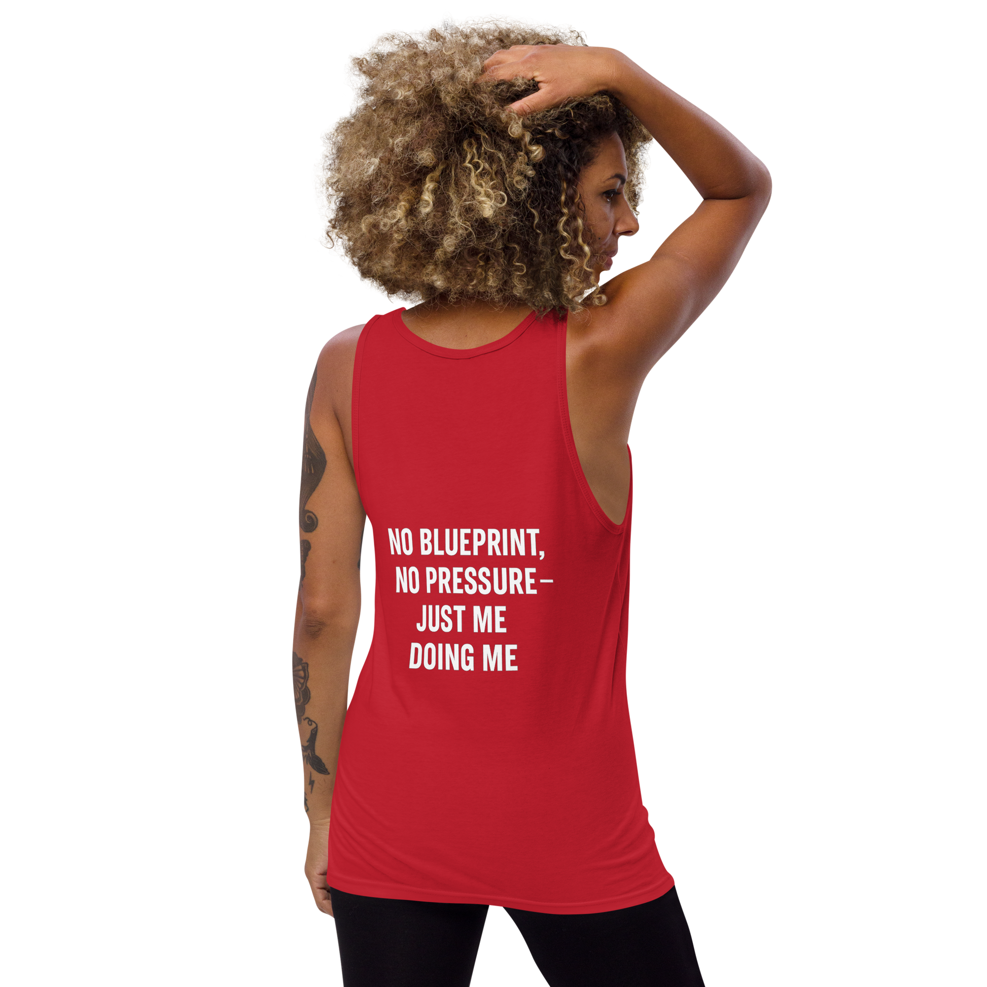 Verses of Life Classic Unisex Tank – “No Blueprint. No Pressure. Just Me Doing Me.” (Dark Color Edition) image 5