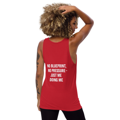 Verses of Life Classic Unisex Tank – “No Blueprint. No Pressure. Just Me Doing Me.” (Dark Color Edition) image 5