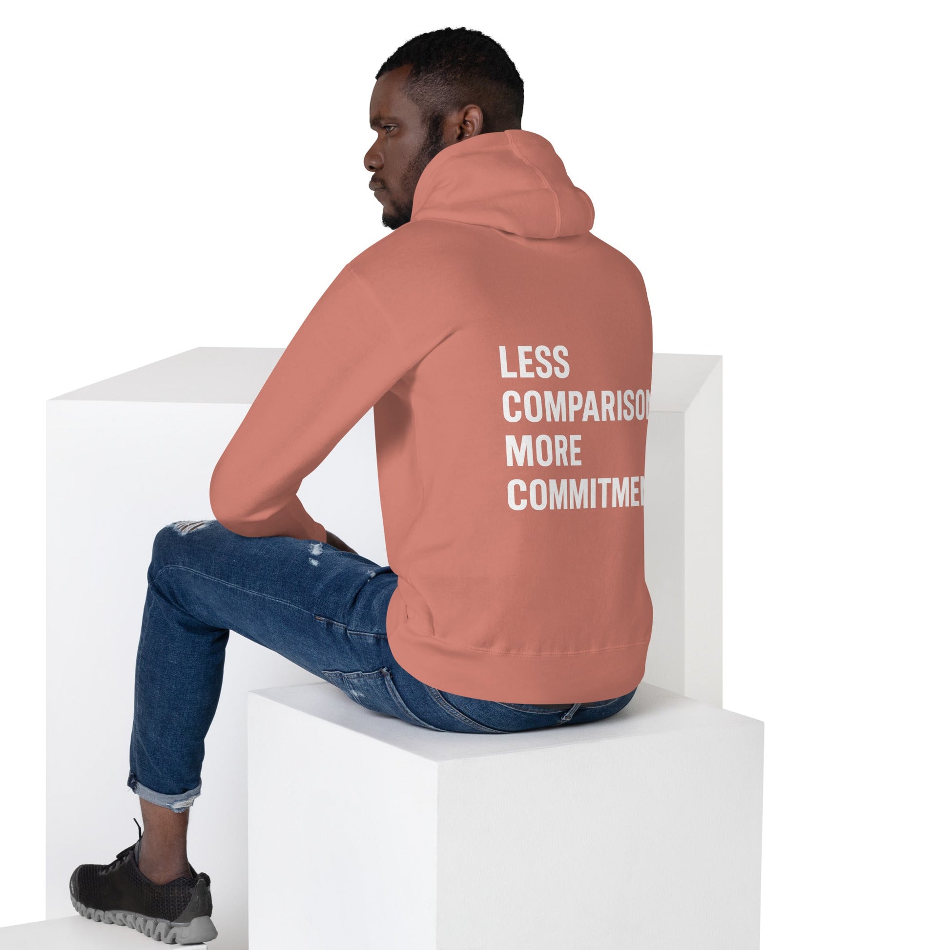 Unisex Hoodie Less comparison. More commitment. dark - 2XL, Dusty Rose image