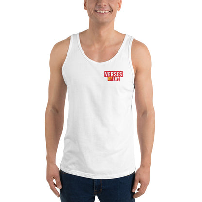 Verses of Life Classic Unisex Tank – “Love the Body, Earn the Strength” (Light Color Edition) - White, 2XL image