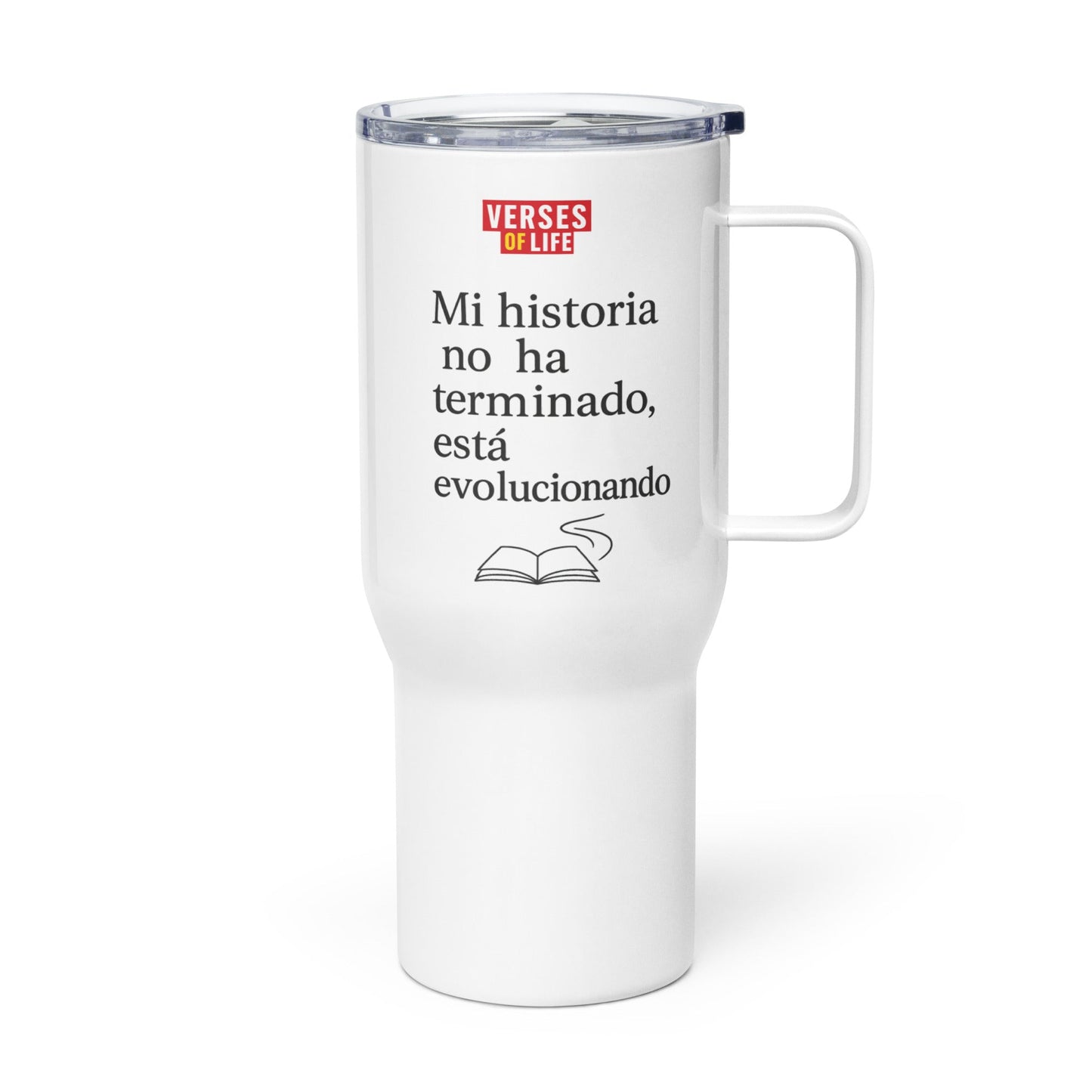 Verses of Life Travel Mug – “Mi historia no ha terminado” image 1