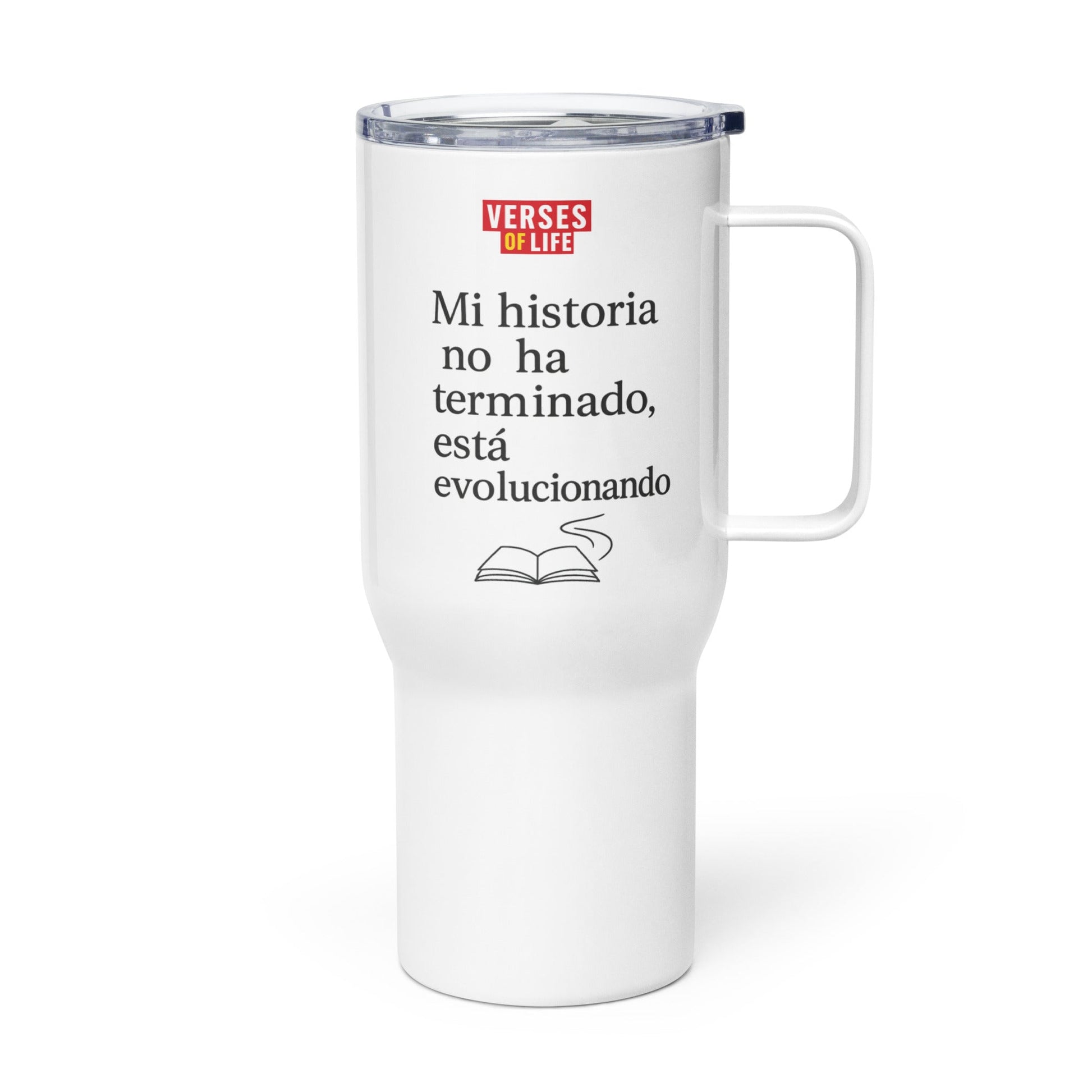 Verses of Life Travel Mug – “Mi historia no ha terminado” image 1