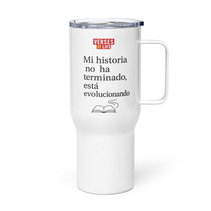 Verses of Life Travel Mug – “Mi historia no ha terminado” image 1