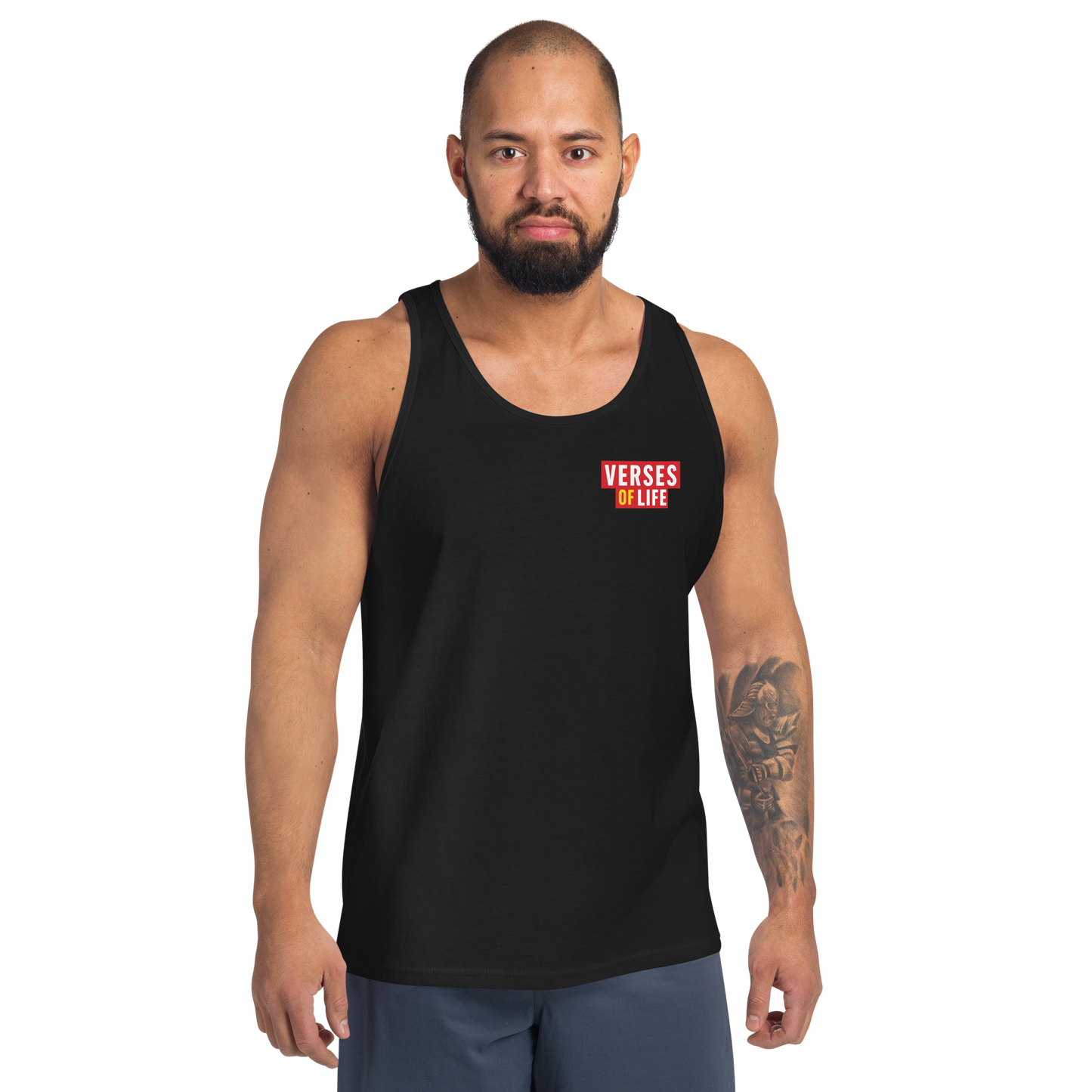 Verses of Life Classic Tank – “Love the Body, Earn the Strength” (Dark Color Edition) image 3