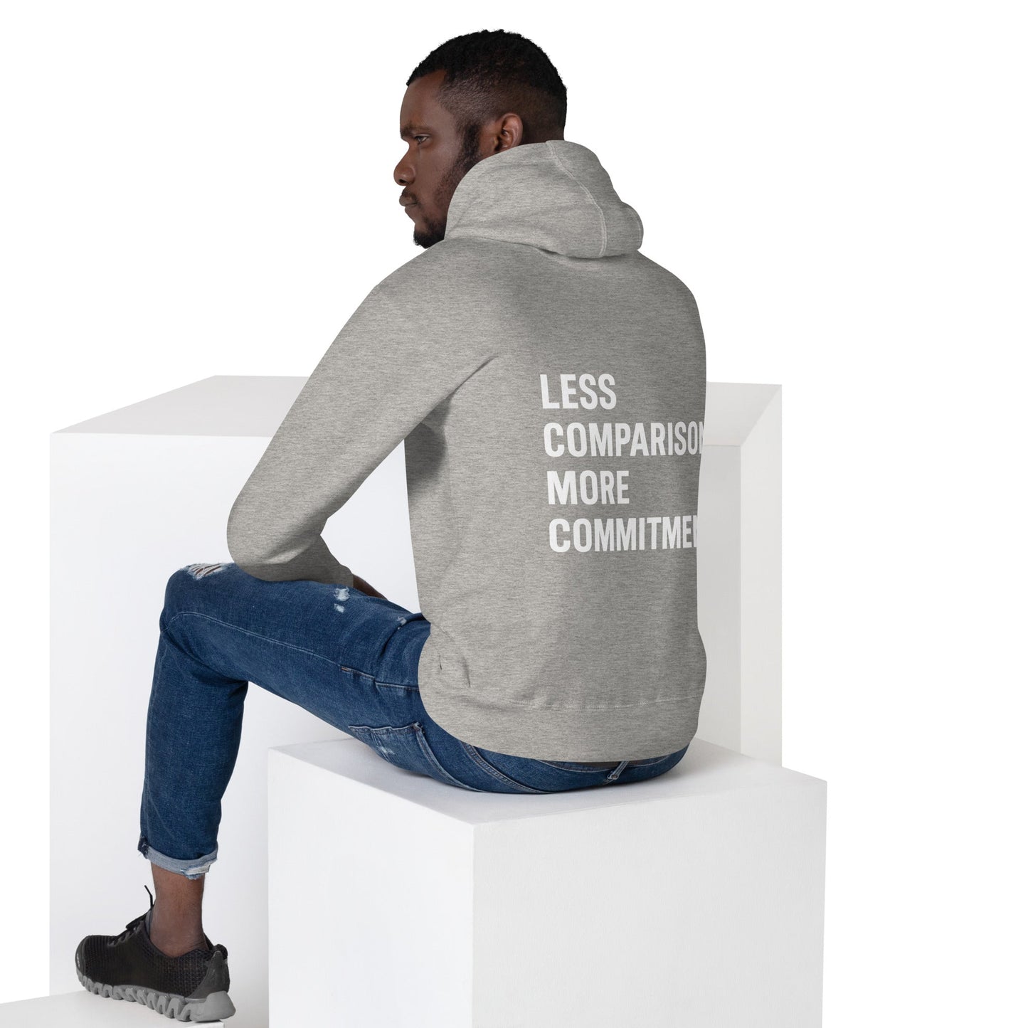 Unisex Hoodie Less comparison. More commitment. dark - L, Carbon Grey image