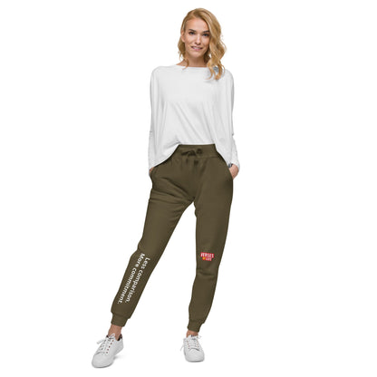 Verses of Life Fleece Sweatpants – “Less Comparison. More Commitment.” (Dark Color Edition) - M, Military Green image
