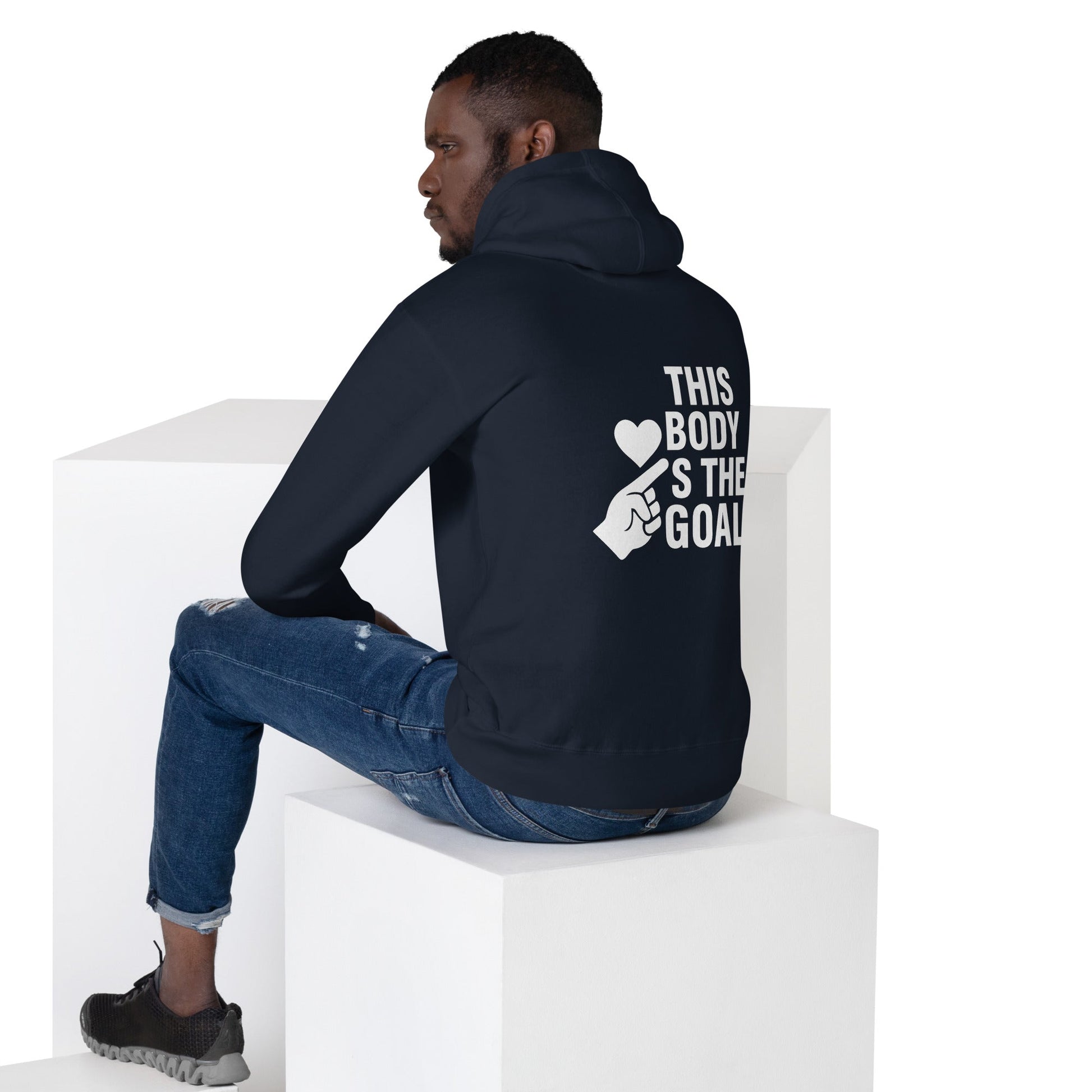 Unisex Hoodie Love the body, earn the strength  dark - L, Navy Blazer image