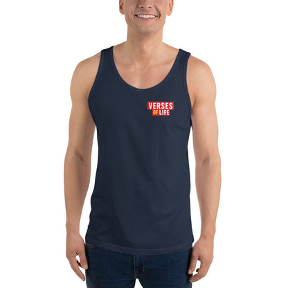 Verses of Life Classic Unisex Tank – “I Lift Myself Daily” (Dark Color Edition) - Navy, XS image