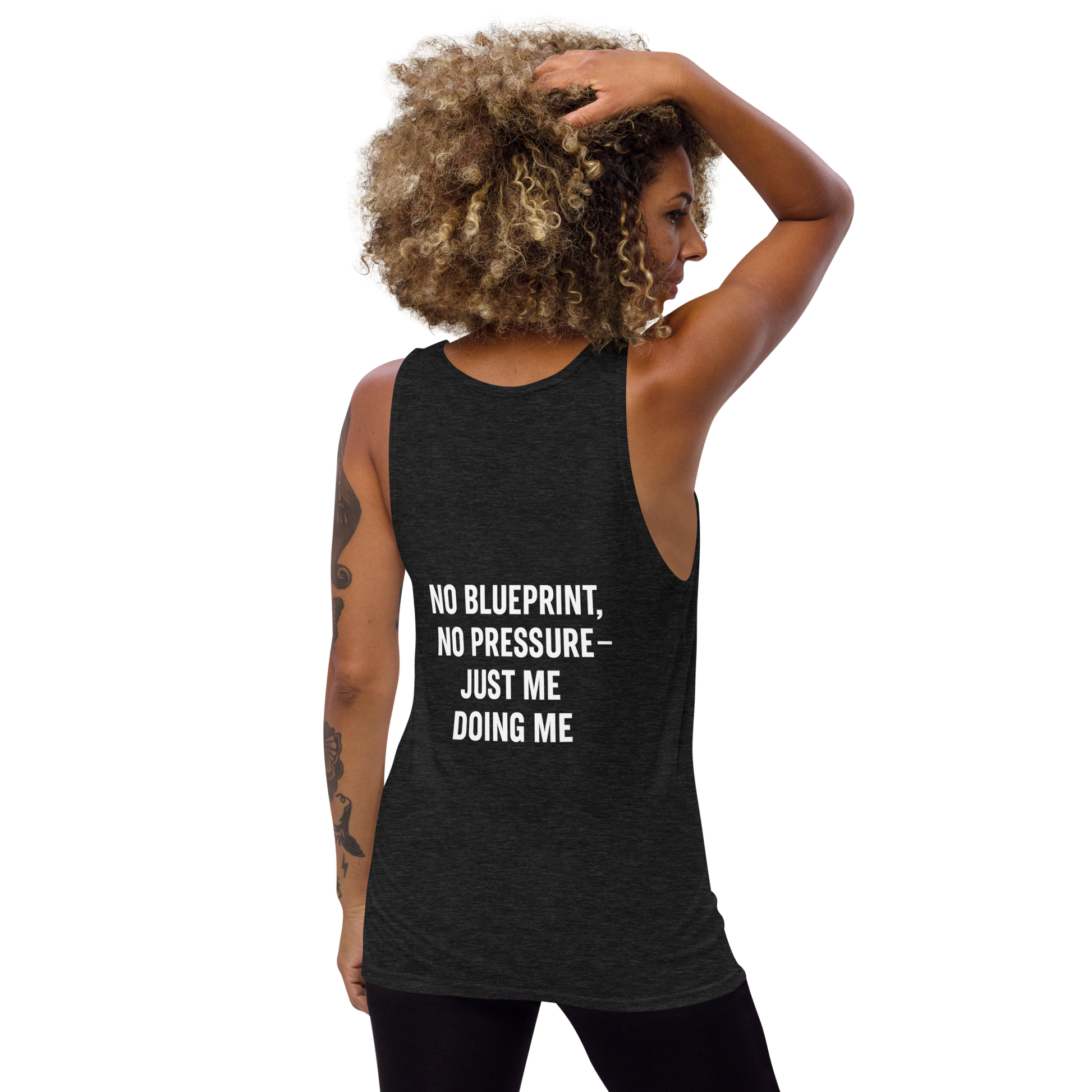 Verses of Life Classic Unisex Tank – “No Blueprint. No Pressure. Just Me Doing Me.” (Dark Color Edition) image 9