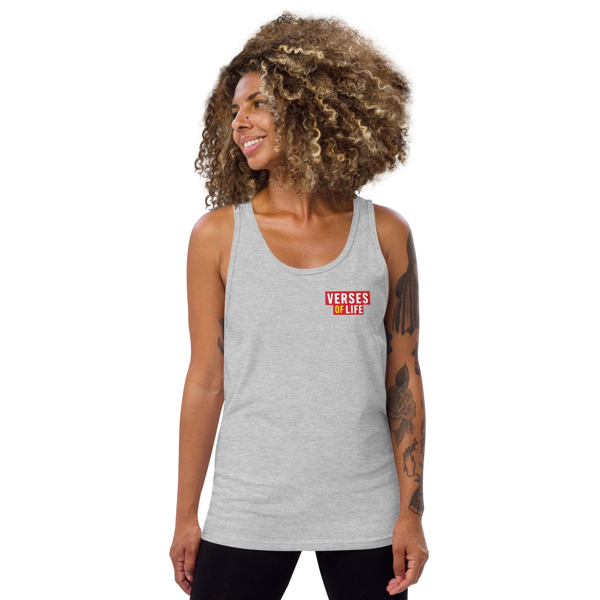 Verses of Life Classic Unisex Tank – “Willpower Starts It. Discipline Finishes It. That’s the Formula.” (Light Color Edition) image 7