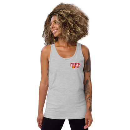 Verses of Life Classic Unisex Tank – “Willpower Starts It. Discipline Finishes It. That’s the Formula.” (Light Color Edition) image 7