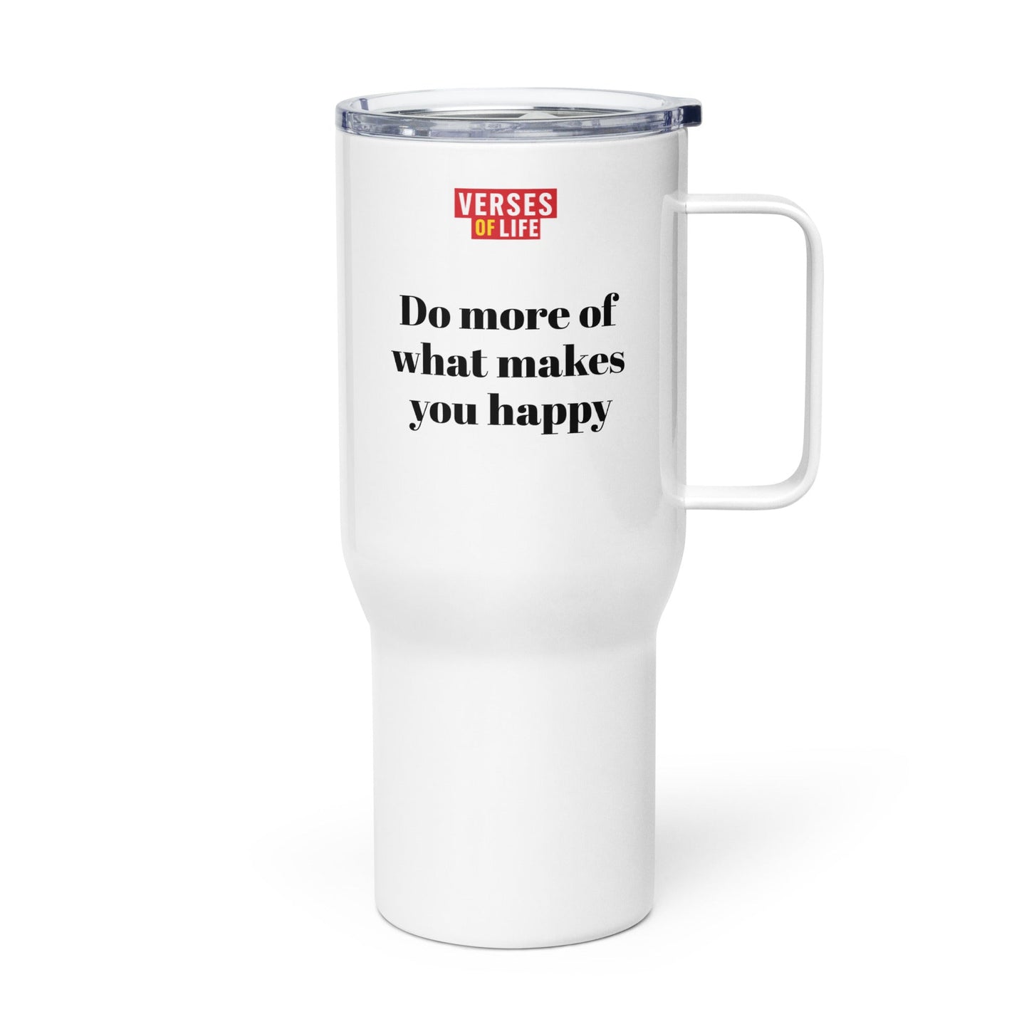 Verses of Life Travel Mug – “Do More of What Makes You Happy” image 1