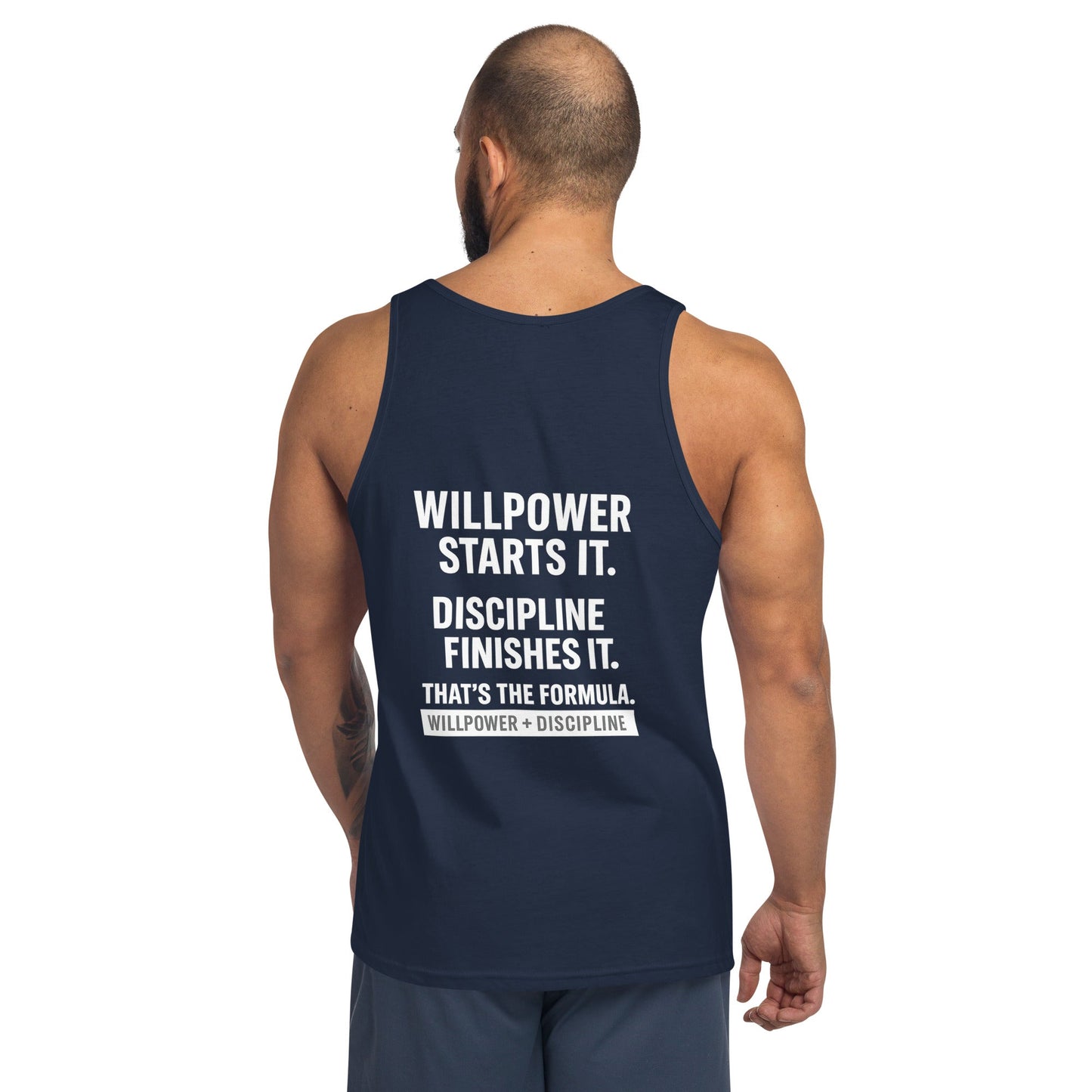 Verses of Life Classic Unisex Tank – “Willpower Starts It. Discipline Finishes It. That’s the Formula.” (Dark Color Edition) image 9
