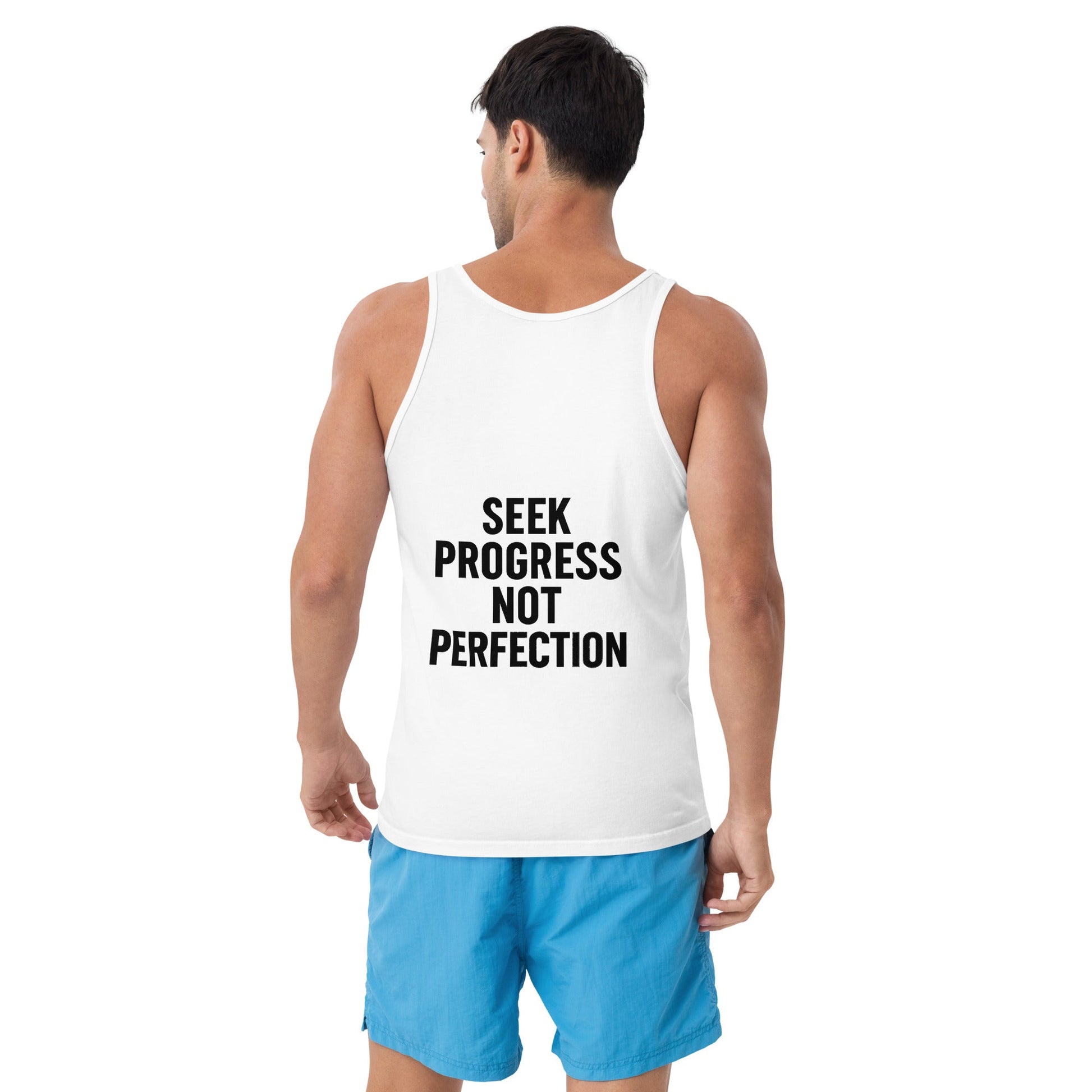 Verses of Life Classic Tank – “Seek Progress Not Perfection” (Light Color Edition) - XL, White image