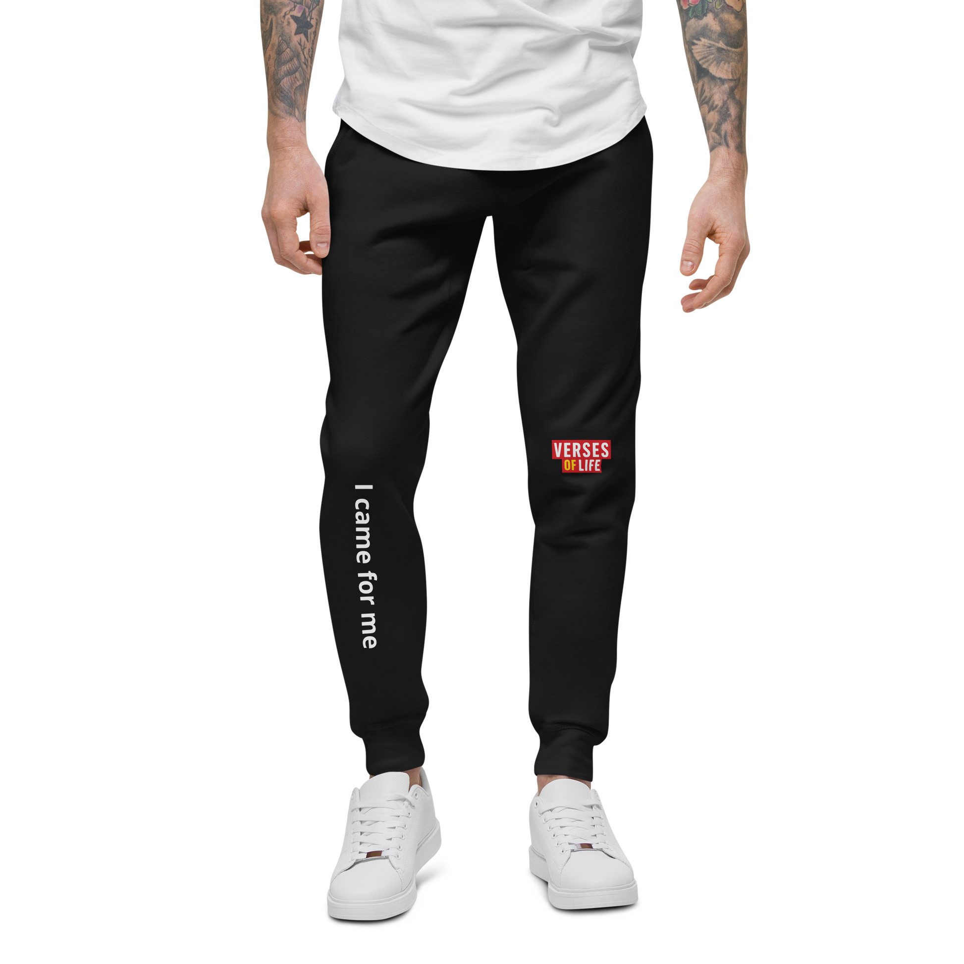 Verses of Life Unisex Fleece Sweatpants – “I came for me” (Dark Color Edition) image 0