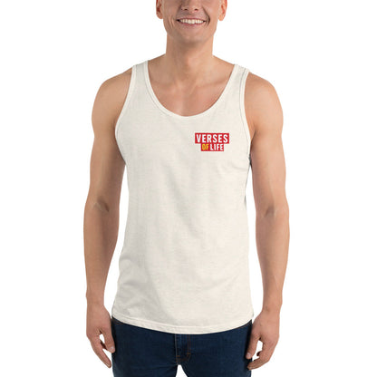 Verses of Life Classic Unisex Tank – “Love the Body, Earn the Strength” (Light Color Edition) - Oatmeal Triblend, 2XL image