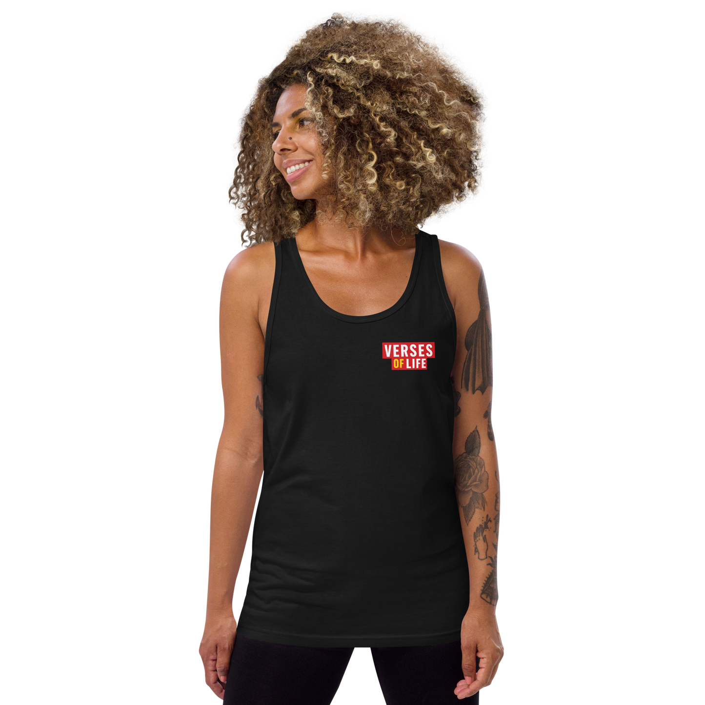 Verses of Life Classic Unisex Tank – “I Lift Myself Daily” (Dark Color Edition) image 3