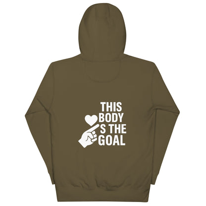 Unisex Hoodie Love the body, earn the strength  dark - L, Military Green image