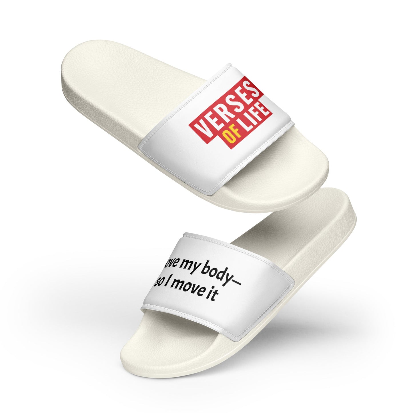 Verses of Life Men's Slides – “I love my body—so I move it” image 2