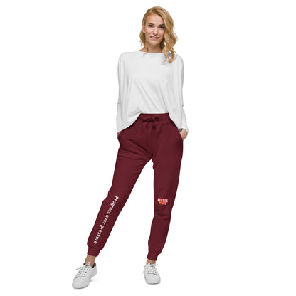Verses of Life Fleece Sweatpants – “Progress Over Pressure” (Dark Color Edition) - Maroon, M image