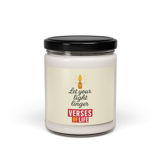 Verses of Life Affirmation Candle – “Let your light linger” image 0