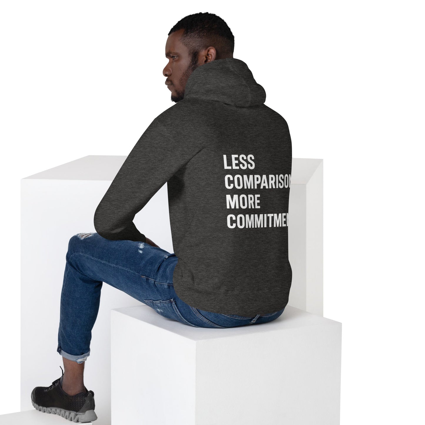 Unisex Hoodie Less comparison. More commitment. dark image 5