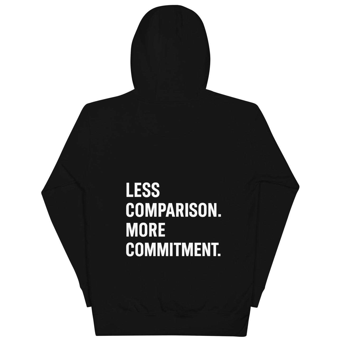 Unisex Hoodie Less comparison. More commitment. dark image 2