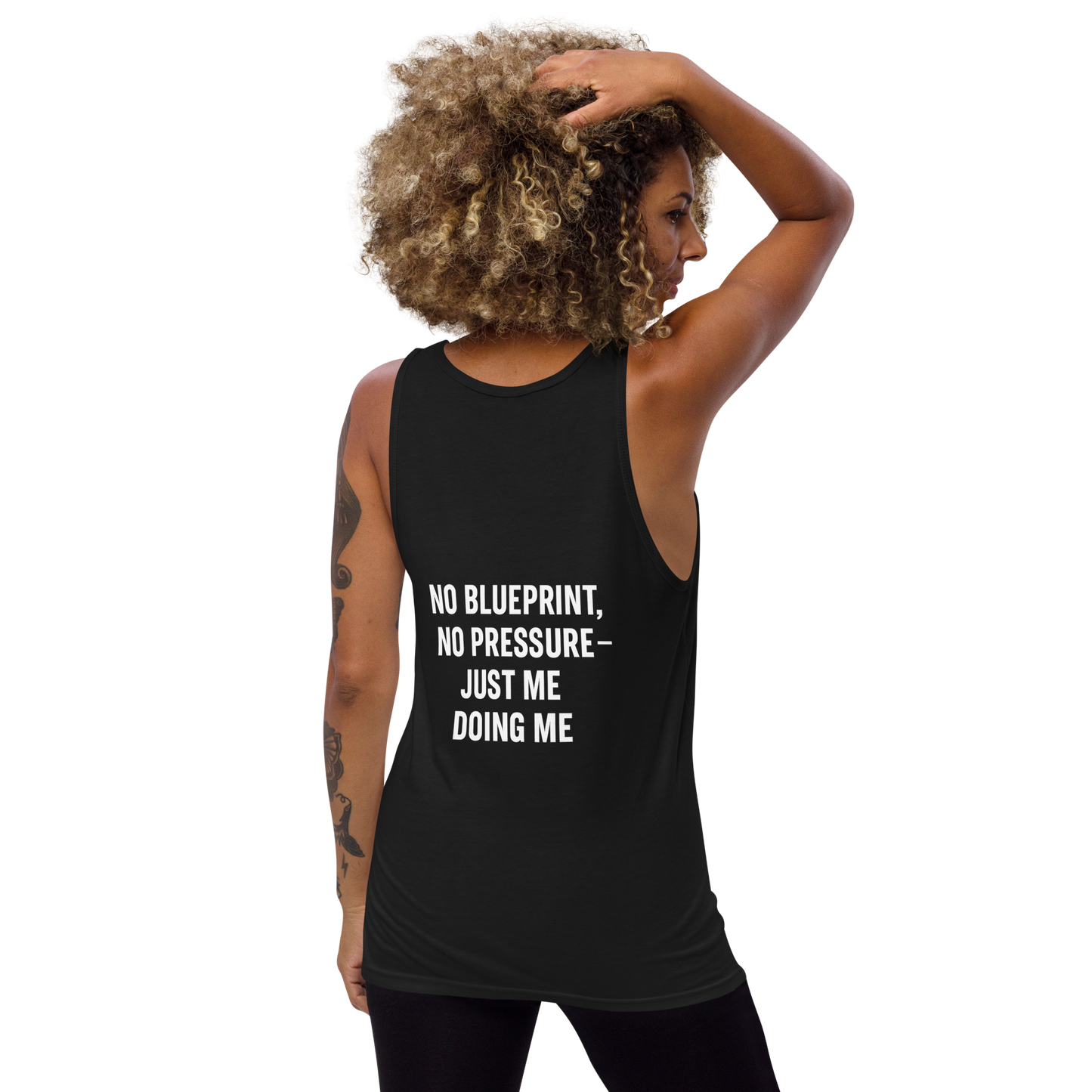 Verses of Life Classic Unisex Tank – “No Blueprint. No Pressure. Just Me Doing Me.” (Dark Color Edition) image 1