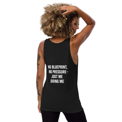 Verses of Life Classic Unisex Tank – “No Blueprint. No Pressure. Just Me Doing Me.” (Dark Color Edition) image 1