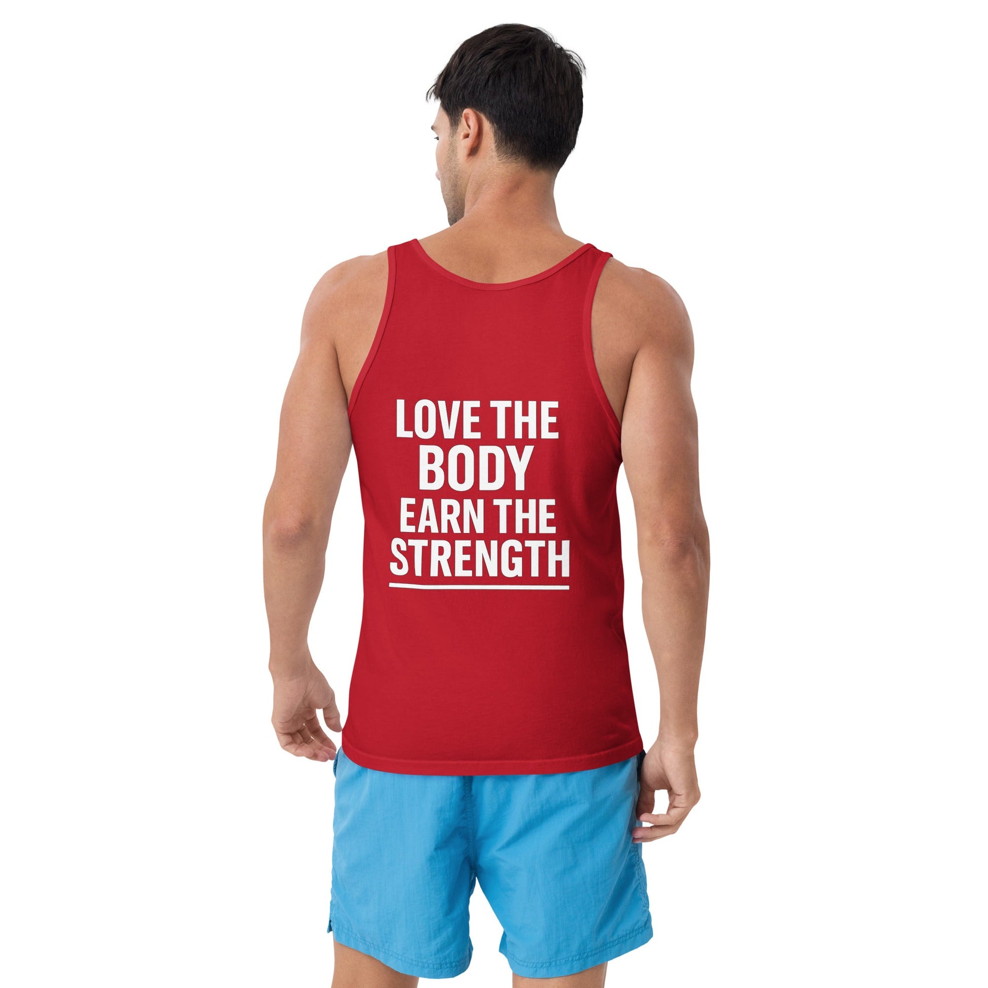 Verses of Life Classic Tank – “Love the Body, Earn the Strength” (Dark Color Edition) - 2XL, Red image