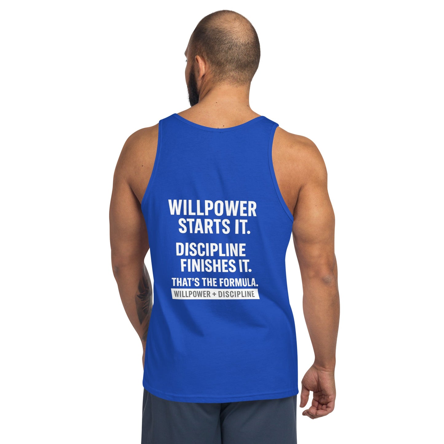 Verses of Life Classic Unisex Tank – “Willpower Starts It. Discipline Finishes It. That’s the Formula.” (Dark Color Edition) image 5
