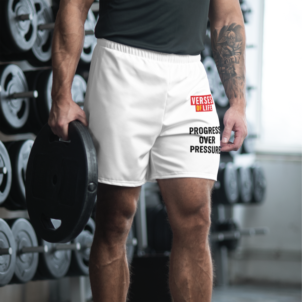 Verses of Life Athletic Shorts – Progress Over Pressure image 2