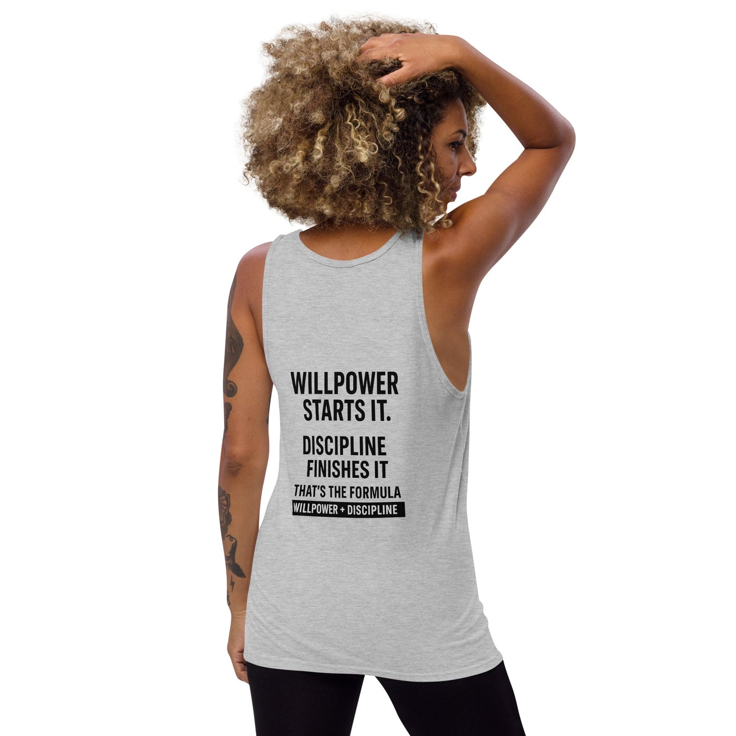 Verses of Life Classic Unisex Tank – “Willpower Starts It. Discipline Finishes It. That’s the Formula.” (Light Color Edition) image 5