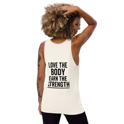 Verses of Life Classic Unisex Tank – “Love the Body, Earn the Strength” (Light Color Edition) image 9
