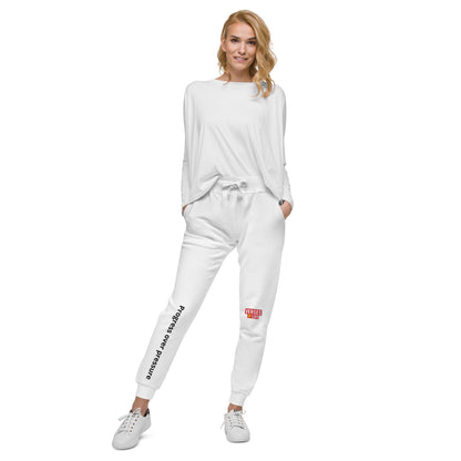 Verses of Life Fleece Sweatpants – “Progress Over Pressure” (Light Color Edition) - XL, White image