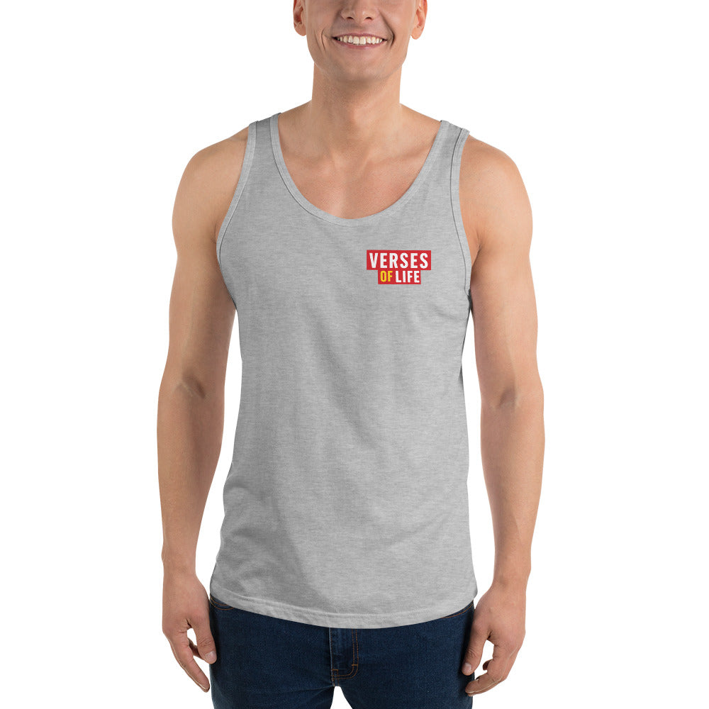 Verses of Life Classic Unisex Tank – “Love the Body, Earn the Strength” (Light Color Edition) - Athletic Heather, L image