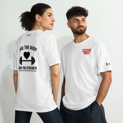 love the body earn the strength - light - White, M image
