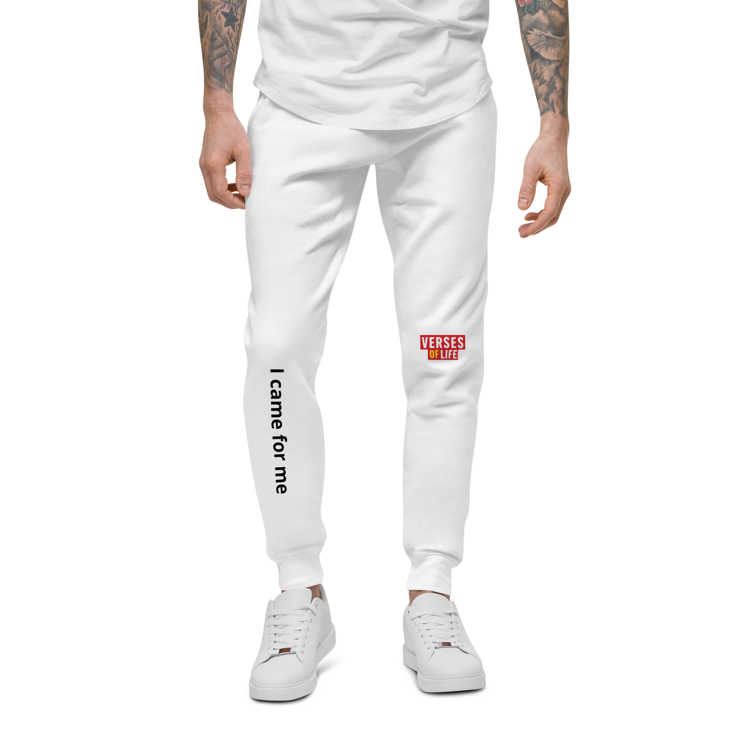 Verses of Life Unisex Fleece Sweatpants – “I came for me” (Light Color Edition) image 0